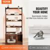 VEVOR Cat Litter Box Enclosure, Hidden Litter Box Furniture with 3 Storage Shelves, Wooden Cat Washroom Indoor, Large Cat House Cabinet Hidden Fit Most Litter Box, 33.5″L x 19.3″W x 58.7″H, Dark Brown(33.5″L x 19.3″W x 72.3″H-4 Shelves)