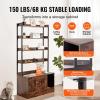 VEVOR Cat Litter Box Enclosure, Hidden Litter Box Furniture with 3 Storage Shelves, Wooden Cat Washroom Indoor, Large Cat House Cabinet Hidden Fit Most Litter Box, 33.5″L x 19.3″W x 58.7″H, Dark Brown(33.5″L x 19.3″W x 72.3″H-4 Shelves)