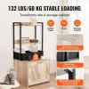 VEVOR Cat Litter Box Enclosure, Hidden Litter Box Furniture with 3 Storage Shelves, Wooden Cat Washroom Indoor, Large Cat House Cabinet Hidden Fit Most Litter Box, 33.5″L x 19.3″W x 58.7″H, Dark Brown(23.6″L x 19.7″W x 50″H-2 Shelves)