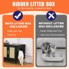 VEVOR Cat Litter Box Enclosure for 2 Cats, Litter Box Furniture Hidden 47.2in(Black)
