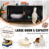 VEVOR Cat Litter Box Enclosure for 2 Cats, Litter Box Furniture Hidden 47.2in(Black)
