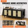VEVOR Cat Litter Box Enclosure for 2 Cats, Litter Box Furniture Hidden 47.2in(Black)