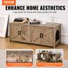 VEVOR Cat Litter Box Enclosure for 2 Cats, Litter Box Furniture Hidden 47.2in(Greige)