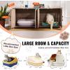 VEVOR Cat Litter Box Enclosure for 2 Cats, Litter Box Furniture Hidden 47.2in(Greige)