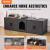VEVOR Cat Litter Box Enclosure for 2 Cats, Litter Box Furniture Hidden 47.2in(Grey)