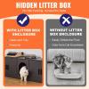 VEVOR Cat Litter Box Enclosure for 2 Cats, Litter Box Furniture Hidden 47.2in(Grey)