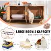VEVOR Cat Litter Box Enclosure for 2 Cats, Litter Box Furniture Hidden 47.2in(Natural color)