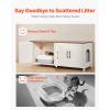 VEVOR Cat Litter Box Enclosure for 2 Cats, Litter Box Furniture Hidden with Double Rooms, Wooden Cat Box Cabinet Fit Most of Litter Box, 47.2″ L x 18.5″ W x 19.7″ H, White