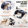 VEVOR Cat Tree for Indoor Cats, 60.6″ Cat Tower with Cat Condo, Sisal Scratching Post, Hammock, Top Perch, Jumping Platforms, Large Cat Furniture Activity Center with Hang Ball, Light Grey(Dark Grey)