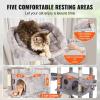 VEVOR Cat Tree for Indoor Cats, 60.6″ Cat Tower with Cat Condo, Sisal Scratching Post, Hammock, Top Perch, Jumping Platforms, Large Cat Furniture Activity Center with Hang Ball, Light Grey(Light Grey)