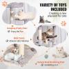 VEVOR Cat Tree for Indoor Cats, 72″ Cat Tower with 2 Cat Condos, Sisal Scratching Post, Hammock, Top Perch, Jumping Platforms, Large Cat Furniture Activity Center with Hang Ball, Light Grey