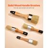 VEVOR Chalk Wax Paint Brush, 4 Piece Wax Paint Brush, Stain Brushes for Furniture, Acrylic Painting,Milk Paint,Home Decor, Natural Bristle Round Oval Chalk Paint Brushes for All Painting and Waxing(4 PCS)