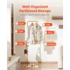 VEVOR Coat Rack, Freestanding Coats Rack Stand with Quartz Stone Base & 3 Round Hooks, Free Standing Hall Coat Tree for Entryway, Bedroom, Living Room, Stylish Clothes Hanger Stand for Coats, Hat, Bag(7-Shaped)