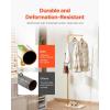 VEVOR Coat Rack, Freestanding Coats Rack Stand with Quartz Stone Base & 3 Round Hooks, Free Standing Hall Coat Tree for Entryway, Bedroom, Living Room, Stylish Clothes Hanger Stand for Coats, Hat, Bag(7-Shaped)