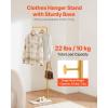 VEVOR Coat Rack, Freestanding Coats Rack Stand with Quartz Stone Base & 3 Round Hooks, Free Standing Hall Coat Tree for Entryway, Bedroom, Living Room, Stylish Clothes Hanger Stand for Coats, Hat, Bag(7-Shaped)