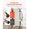 VEVOR Coat Rack, Freestanding Coats Rack Stand with Quartz Stone Base & 3 Round Hooks, Free Standing Hall Coat Tree for Entryway, Bedroom, Living Room, Stylish Clothes Hanger Stand for Coats, Hat, Bag(with Umbrella Holder)