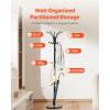 VEVOR Coat Rack, Freestanding Coats Rack Stand with Quartz Stone Base & 3 Round Hooks, Free Standing Hall Coat Tree for Entryway, Bedroom, Living Room, Stylish Clothes Hanger Stand for Coats, Hat, Bag(with Umbrella Holder)
