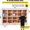 VEVOR Cubby Mobile Tray Storage Cabinet, 20-Compartment Cubby Storage Shelf, Cubby Storage Cabinet 4 x 5, Classroom Cubbies, Classroom Furniture for Home, Daycare and Preschool, Natural(20-Section)