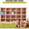VEVOR Cubby Mobile Tray Storage Cabinet, 20-Compartment Cubby Storage Shelf, Cubby Storage Cabinet 4 x 5, Classroom Cubbies, Classroom Furniture for Home, Daycare and Preschool, Natural(20-Section)