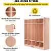 VEVOR Cubby Mobile Tray Storage Cabinet, 20-Compartment Cubby Storage Shelf, Cubby Storage Cabinet 4 x 5, Classroom Cubbies, Classroom Furniture for Home, Daycare and Preschool, Natural(5-Section)