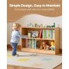 VEVOR Cubby Mobile Tray Storage Cabinet, 5-Compartment Cubby Storage Shelf, Cubby Storage Cabinet 2-Shelf, Classroom Cubbies, Classroom Furniture for Home, Daycare and Preschool, Natural(2 Cubby)