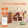 VEVOR Cubby Mobile Tray Storage Cabinet, 5-Compartment Cubby Storage Shelf, Cubby Storage Cabinet 2-Shelf, Classroom Cubbies, Classroom Furniture for Home, Daycare and Preschool, Natural(5 Cubby)