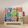 VEVOR Cubby Mobile Tray Storage Cabinet, 8-Compartment Cubby Storage Shelf, Cubby Storage Cabinet 3-Shelf, Classroom Cubbies, Classroom Furniture for Home, Daycare and Preschool, Natural(Scalloped Bookcase)