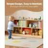 VEVOR Cubby Mobile Tray Storage Cabinet, 8-Compartment Cubby Storage Shelf, Cubby Storage Cabinet 3-Shelf, Classroom Cubbies, Classroom Furniture for Home, Daycare and Preschool, Natural(Bookcase)