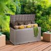 VEVOR Deck Box, 100 Gallon Outdoor Storage Box, 48.0″ x 21.5″ x 24.5″, Waterproof PP Deckbox with Aluminum Alloy Padlock, for Patio Furniture, Garden Tools, Outdoor Cushions, Gray(100gal)