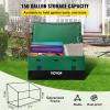 VEVOR Deck Box, 100 Gallon Outdoor Storage Box, 48.0″ x 21.5″ x 24.5″, Waterproof PP Deckbox with Aluminum Alloy Padlock, for Patio Furniture, Garden Tools, Outdoor Cushions, Gray(150gal)