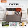 VEVOR Deck Box, 100 Gallon Outdoor Storage Box, 48.0″ x 21.5″ x 24.5″, Waterproof PP Deckbox with Aluminum Alloy Padlock, for Patio Furniture, Garden Tools, Outdoor Cushions, Gray(100gal)