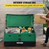VEVOR Deck Box, 100 Gallon Outdoor Storage Box, 48.0″ x 21.5″ x 24.5″, Waterproof PP Deckbox with Aluminum Alloy Padlock, for Patio Furniture, Garden Tools, Outdoor Cushions, Gray(150gal)