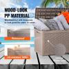 VEVOR Deck Box, 100 Gallon Outdoor Storage Box, 48.0″ x 21.5″ x 24.5″, Waterproof PP Deckbox with Aluminum Alloy Padlock, for Patio Furniture, Garden Tools, Outdoor Cushions, Gray(100gal)