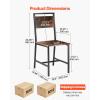 VEVOR Dining Chairs Set of 2, Wooden Chairs with Metal Frame and Backrest, Easy to Assemble Leather Side Chair, Modern Farmhouse Walnut Chair for Kitchen Living Room, Rustic Brown and Black(Set of 4)