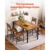 VEVOR Dining Chairs Set of 2, Wooden Chairs with Metal Frame and Backrest, Easy to Assemble Leather Side Chair, Modern Farmhouse Walnut Chair for Kitchen Living Room, Rustic Brown and Black(Set of 2)