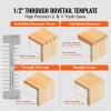 VEVOR Dovetail Jig, 12 in Width, Dove Tailing Router Jigs with 4 Router Bits & 3 Templates, Precise Alignment Dove Tail Jig, Mortise and Tenon Woodworking Tools for Furniture & Wood Cabinet Making(Three Templates)