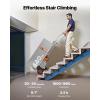 VEVOR Electric Stair Climbing Dolly, 440lbs Capacity Electric Stair Climbing Hand Trucks with 157.5in Rope & Folding Handle, Heavy Duty Stair Climber for Warehouse Logistics, Moving Furniture(Silver)(Folding Handle)