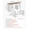 VEVOR Executive Desk, 63″ W x 31.5″ D Large Office Desk, Modern Computer Table Conference Meeting Room Table, Business Furniture Enlarged Desktop for Home Office, White and Gold(White)