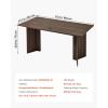VEVOR Executive Desk, 63″ W x 31.5″ D Large Office Desk, Modern Computer Table Conference Meeting Room Table, Business Furniture Enlarged Desktop for Home Office, White and Gold(Walnut)