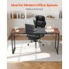 VEVOR Executive Desk 70.9 x 31.5 inch, Large Computer Desk PC Workstation for Home Office, Modern Simple Wood Laptop Study Writing Table Metal Frame Business Furniture, Rustic Brown and Black(63″ * 23.6″)