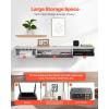 VEVOR Floating TV Stand, 71 in Wall Mount Entertainment Center with Power Outlet & LED Lights, Modern Floating TV Shelf with 2 Drawers & Storage Cabinet for DVD Player, Cable Box, Game Console, White(White)