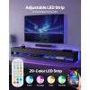 VEVOR Floating TV Stand, 71 in Wall Mount Entertainment Center with Power Outlet & LED Lights, Modern Floating TV Shelf with 2 Drawers & Storage Cabinet for DVD Player, Cable Box, Game Console, White(Black)