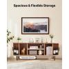 VEVOR Fluted TV Stand for TVs up to 65 inch, Mid-Century Modern Entertainment Center, Media Console with Storage Cabinet and Sliding Tambour Door, Boho Television Stand for Living Room, Bedroom, Oak(Natural)