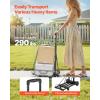 VEVOR Folding Hand Truck, 110 lbs Load Capacity, Collapsible Luggage Cart with 2 Wheels & 1 Elastic Rope, Utility Dolly Platform Cart for Airport Travel Furniture Luggage Office Moving, Black(290 lbs)
