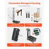 VEVOR Folding Hand Truck, 110 lbs Load Capacity, Collapsible Luggage Cart with 2 Wheels & 1 Elastic Rope, Utility Dolly Platform Cart for Airport Travel Furniture Luggage Office Moving, Black(500 lbs)