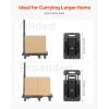 VEVOR Folding Hand Truck, 110 lbs Load Capacity, Collapsible Luggage Cart with 2 Wheels & 1 Elastic Rope, Utility Dolly Platform Cart for Airport Travel Furniture Luggage Office Moving, Black(500 lbs)