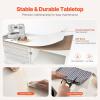 VEVOR Folding Sewing Table, Multipurpose Sewing Machine Table with Cabinet, Compact Design, Wheels, Wooden Pegs, Storage Trays and Shelf, Magnetic Door, Craft Station and Side Desk for Home, White(White w/o Cabinet)