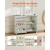 VEVOR Folding Sewing Table, Multipurpose Sewing Machine Table with Cabinet, Compact Design, Wheels, Wooden Pegs, Storage Trays and Shelf, Magnetic Door, Craft Station and Side Desk for Home, White(Green w/o Cabinet)