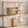VEVOR Folding Sewing Table, Multipurpose Sewing Machine Table with Cabinet, Compact Design, Wheels, Wooden Pegs, Storage Trays and Shelf, Magnetic Door, Craft Station and Side Desk for Home, White(Brown w/o Cabinet)