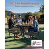 VEVOR Heavy-Duty Picnic Table, Outdoor Furniture Weather Resistant Patio Dining Set, Coated Steel Tables with Umbrella Hole, 46″ Round Table and Bench Set, for Garden, Backyard, Porch (Black)